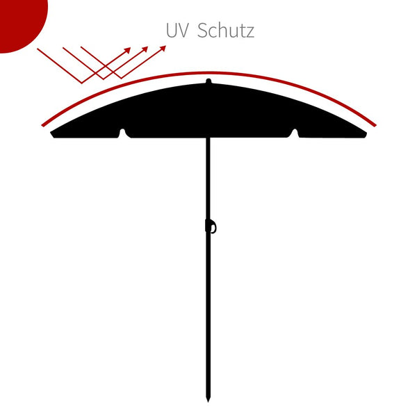 Wolketon 200cm Bunt Sonnenschirm Gartenschirm Marktschirm