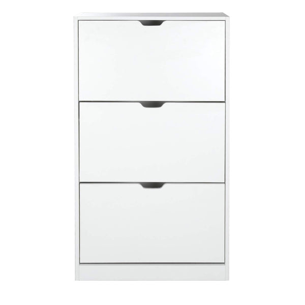 Wolketon Schuhschrank 3-türiger Stauraum Schuhregal Weiß Schuhkommode mit Stauraum Schuhkipper