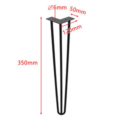 Wolketon 4er Hairpin Legs Schreibtisch Tischbeine 35cm 3 stange