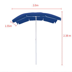 Wolketon 2*1.55m Blau Sonnenschirm Garten Schirm Marktschirm Ampelschirm Kurbel Schirm