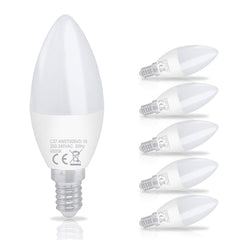 4.5W LED Birnen Ersetzt 38W Halogenlampen C37 E14 Weiß 6500K 6er Pack