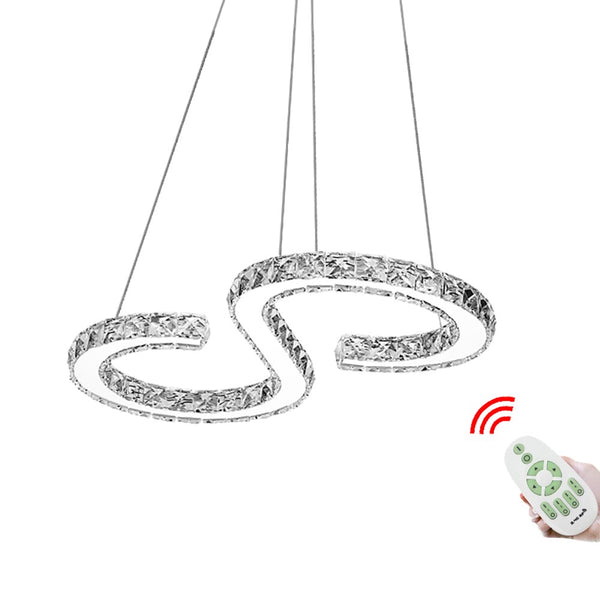 Hengda 36W LED Kristall Pendelleuchte Dimmbar (2700-6500K) Kristall Hängeleuchte Deckenleuchte Pendelleuchte mit Fernbedienung