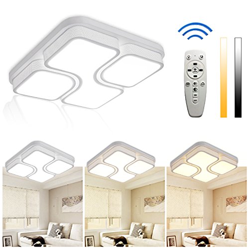 Hengda 36W Dimmbar Weiß-Schale Platz Modern Wohnzimmer LED Deckenlampe