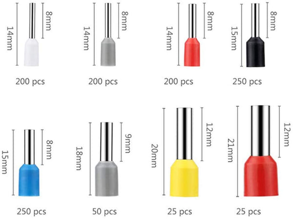 Hengda Crimpzangen Aderendhülsen Set Mit 1200 Stück Aderendhülsen Tool Kit 0,25-10,00 qmm