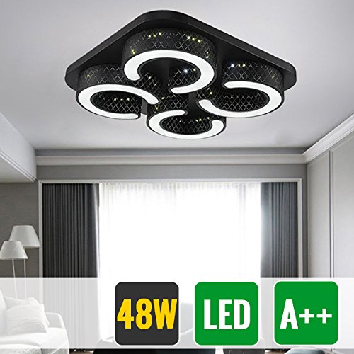 Hengda 48W LED Deckenleuchte Eckig Wohnraumleuchte Kaltweiß