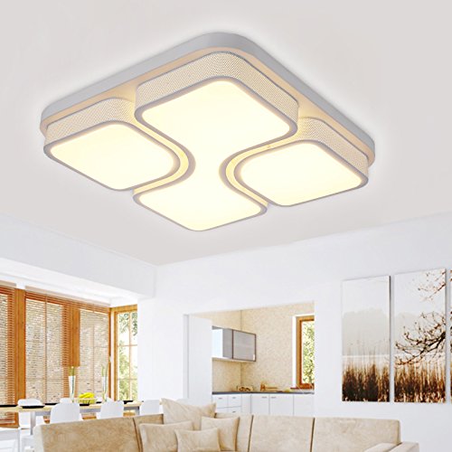 Hengda 36W Warmweiß Weiß-Schale Platz Modern Wohnzimmer LED Deckenlampe