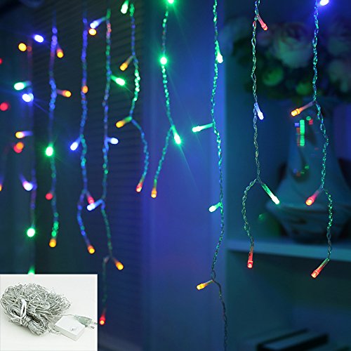 Hengda® 10m 200 LED RGB Eiszapfen Weihnachtslichterkette Lichterkette