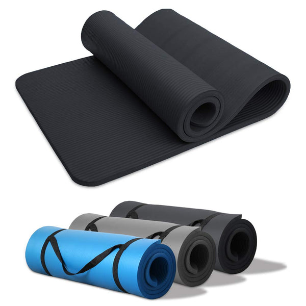 Wolketon Schwarz Pilates Yogamatte Gymnastikmatte Rutschfeste Fitnessmatte 190 x 60 cm