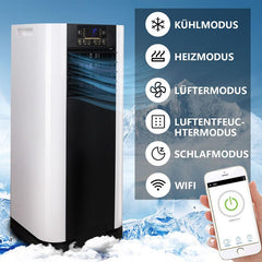 Klimagerät 9000 BTU EEK A Mobile Klimaanlage mit Wifi Ventilator Luftbefeuchtung Klima Lokales R290