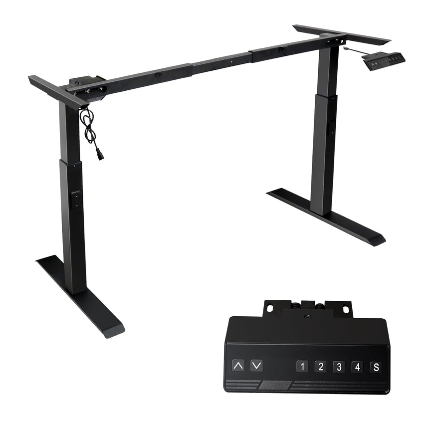 Hengda Höhenverstellbarer Schreibtisch bis 80kg belastbar schwarz