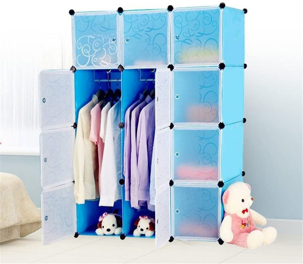 Kleiderschrank für kinder 12 Würfel Blau