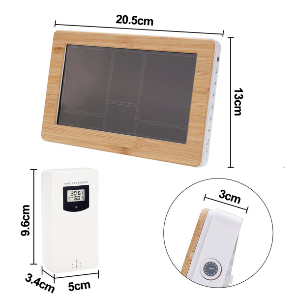 Wolketon Wetterstation Thermometer Funkwetterstation Temperaturalarmen mit Farbdisplay