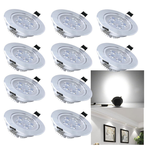 Hengda 10er-Pack 5W LED Einbauleuchten Kaltweiß (6000-6500K) AC 230V
