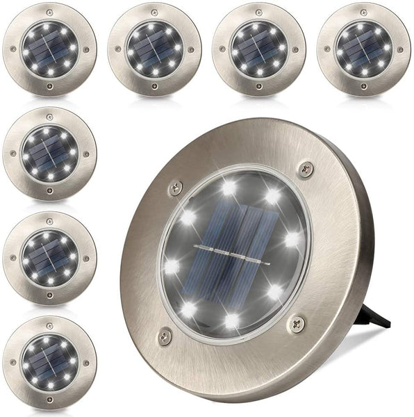 Hengda Solar Bodenleuchte 8 LEDS Garten Grid Design Shell Solar Bodenleuchten Aussen Wasserdichte Solarleuchten Garten