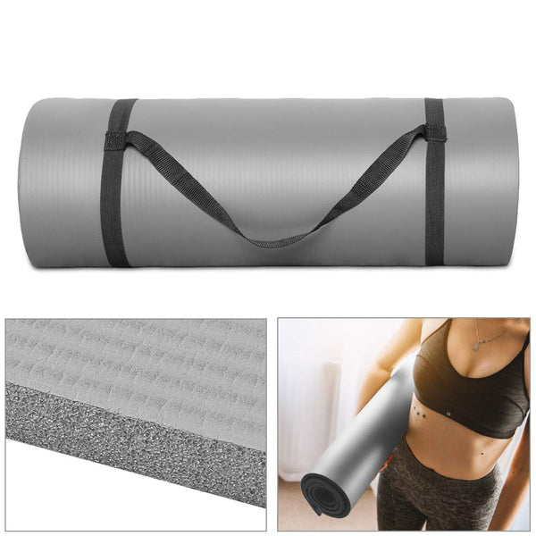 Wolketon Grau Pilates Yogamatte Gymnastikmatte Rutschfeste Fitnessmatte 190 x 60 cm