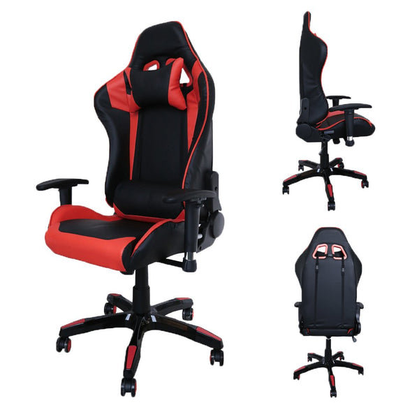 Wolketon Bürodrehstuhl Racing Stuhl Chefsessel Einstellbare Schwarz-Rot