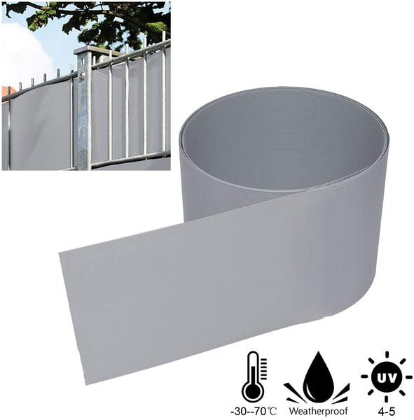 Hengda Sichtschutzmatte,40pcs Grau Hartes PVC Höhe 19 cm x Breite 252 cm UV-Resistent