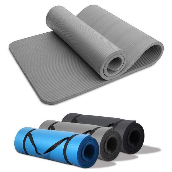 Wolketon Grau Pilates Yogamatte Gymnastikmatte Rutschfeste Fitnessmatte 190 x 60 cm