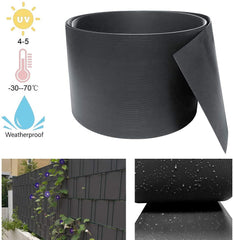 Hengda Sichtschutzstreifen,10pcs Anthrazit Hartes PVC Höhe 19 cm x Breite 252 cm UV-Resistent