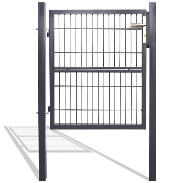 Gartentür Anthrazit 120x100 Gartenzaun Tür inkl. hochwertigem Griff Schloss und Schlüsseln