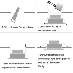 Hengda® LED Einbaustrahler Highpower Schwenkbar Kaltweiß 7W 6er Pack