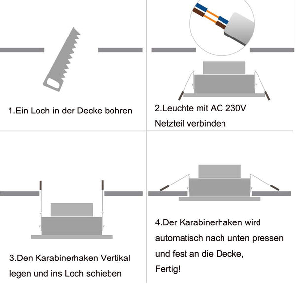 Hengda® 8 Stück LED Einbaustrahler 3W Dimmbar Kaltweiß rund, Schwenkbar 30°, IP23