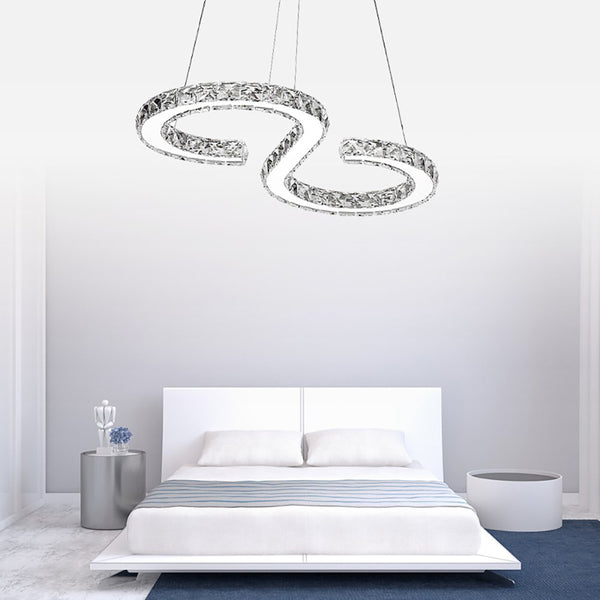 Hengda 36W LED Kristall Hängeleuchte Kronleuchter Kaltweiß(6000-6500K)