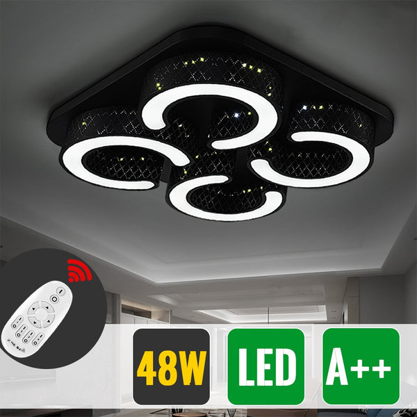 Hengda 48W Dimmbar C-Form einzigartige Schwarze Deckenleuchte