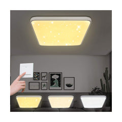 Eckige 24W LED Deckenleuchte Starlight Effekt (Kaltweiß/Warmweiß/Farbwechsel/Dimmbar)