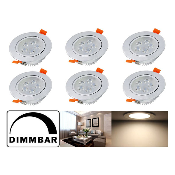 Hengda 5W LED Einbaustrahler Warmweiß Dimmbar | 230V Einbauspots Badleuchten, 6 Stück Einbauleuchten