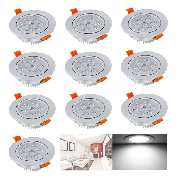 Hengda® 10 Set 7W LED Einbauleuchte Einbau Strahler LED Strahler Beleuchtung Kaltweiß [Energieklasse A++]