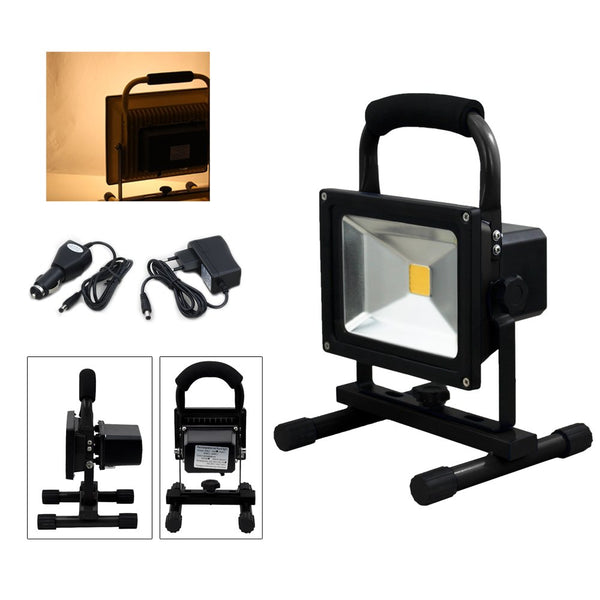 Hengda 30W Warmweiß LED Strahler IP65 Schwarz Akku Fluter