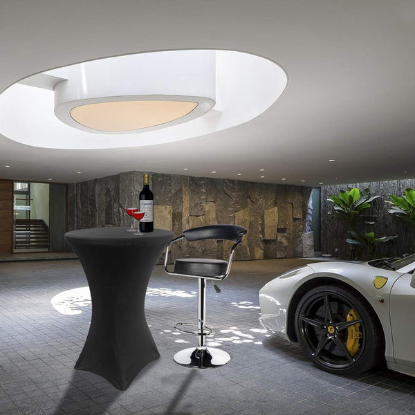 Hengda 2 Stück Schwarz Stretchhusse für Bistrotisch/Stehtisch Größe:Ø 60-110cm