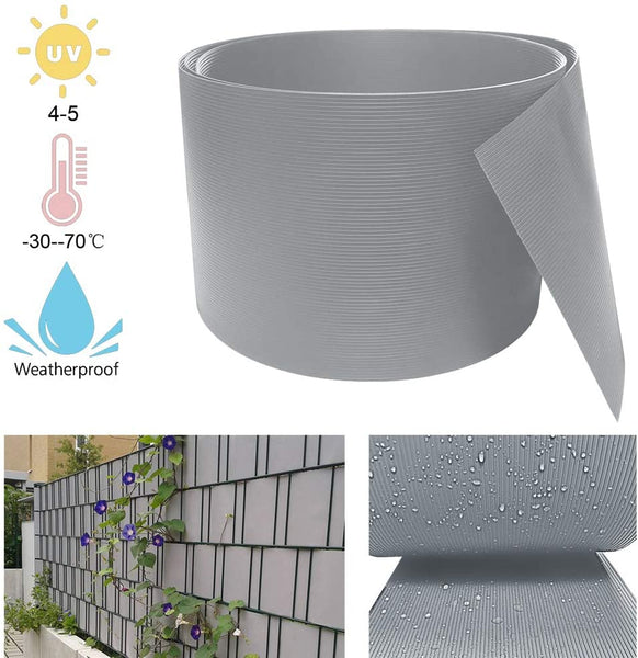 Hengda Sichtschutzmatte,10pcs Grau Hartes PVC Höhe 19 cm x Breite 252 cm UV-Resistent