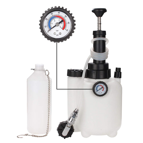 Hengda Bremsenentlüfter Bremsenentlüftungsgerät 3l Fassungsvermögen mit Auffangflasche