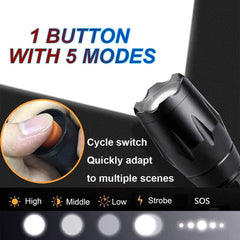 Hengda USB Aufladbar LED Taschenlampen Extrem Hell Wasserdicht Flashlight mit 4 Modi(Inklusive 18650 Batterie)