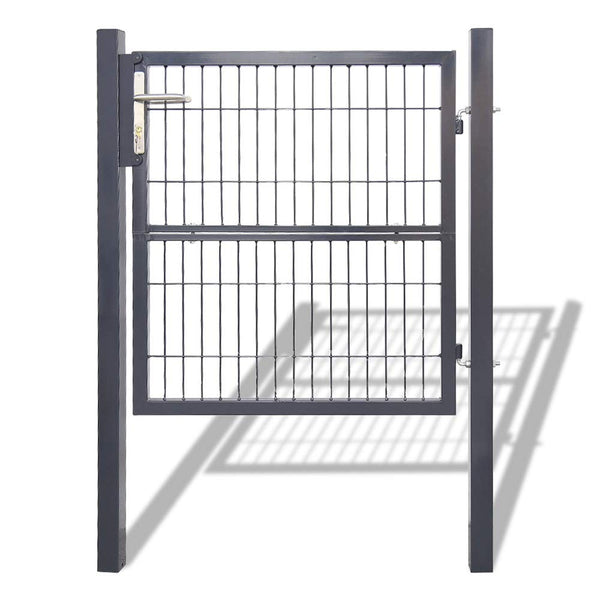 Gartentür Gartentor Hoftor Zauntür Tor Inkl. Schloss Anthrazit 100 x 100 cm Gartenpforte Gitterzaun