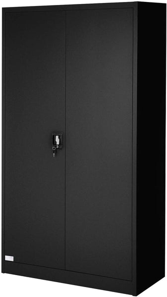 Wolketon Aktenschrank Büroschrank Metallschrank Mit 2 Türen Flügeltüren Abschließbar, Pulverbeschichtet, 180 * 90 * 40cm