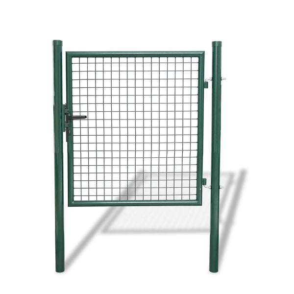 100 x 100cm Grün Gartentür, Gartentor, Hoftor, Zaun Inkl. Schloss Tür, Tor Zauntor, Zauntür, Gartenzaun