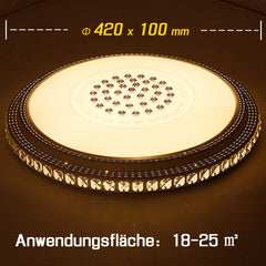 Hengda 48W Deckenlampe Kristall LED Runde Starlight Effekt