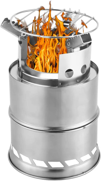 Campingkocher Holzofen Tragbar Klapp und Edelstahl Herd