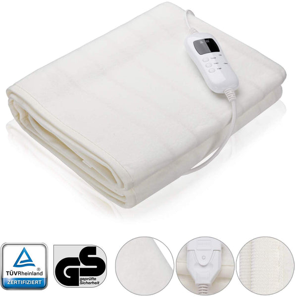 Wolketon Weiß Wärmeunterbett 190x80cm Elektrische Heizdecke mit 9 Temperaturstufen