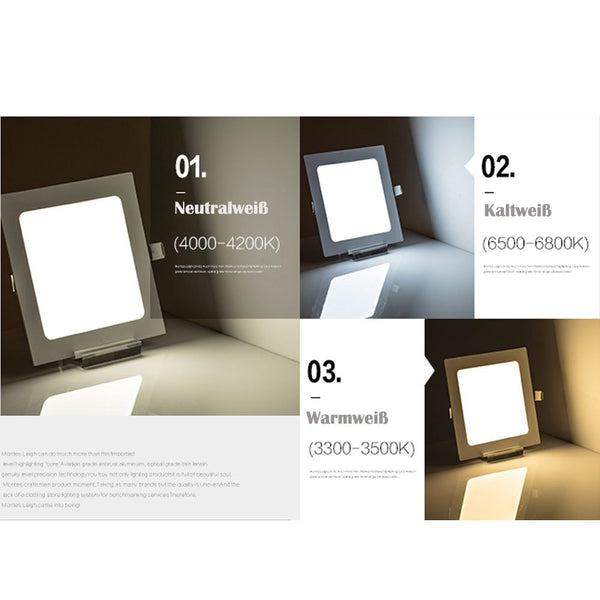 Hengda 5x 3W Eckig LED Panel Einbauleuchten 3 in 1 Farbwechsel