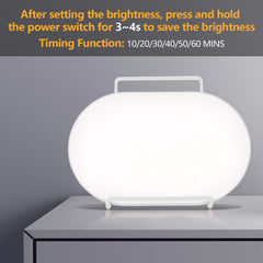 Hengda Tageslichtlampe Oval Lichttherapielampe 11000 Lux UV-FREE Vollspektrumlampe mit Stufenlosem Dimmer