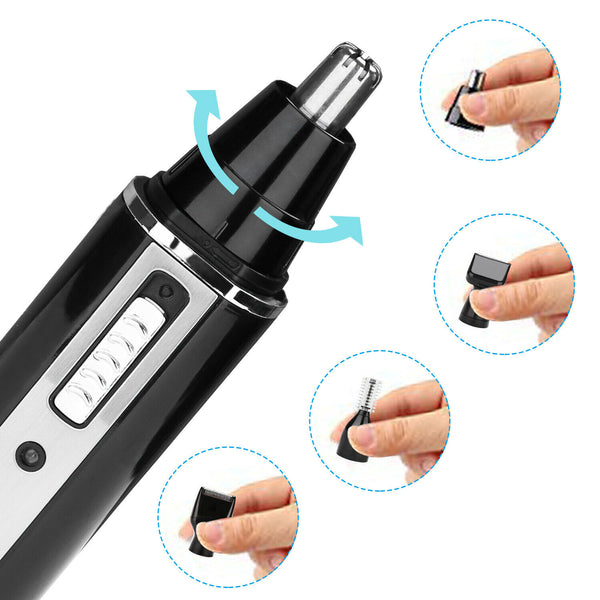 Nasenhaarschneider 4in1 Edelstahl Gesichtshaartrimmer Wiederaufladbarer Qualität