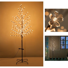 Wolketon LED Kirschblütenbaum 180cm | Warmweiß | 160 LED Weihnachtsdekoration Lichterbaum IP44 für Innen und Außen