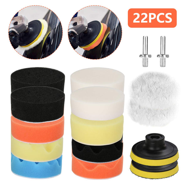 Hengda Polierschwamm Auto Set, 22 Stück Polierset mit Wollpolster
