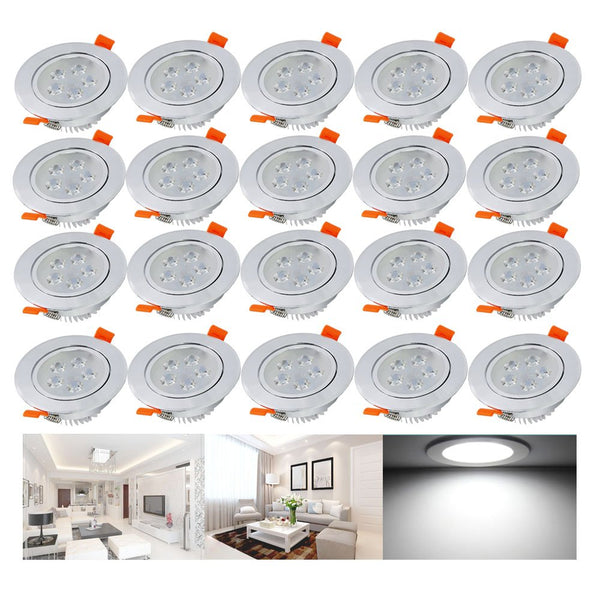 Hengda 20er-Pack 5W LED Einbauleuchten Kaltweiß 6500K AC 230V