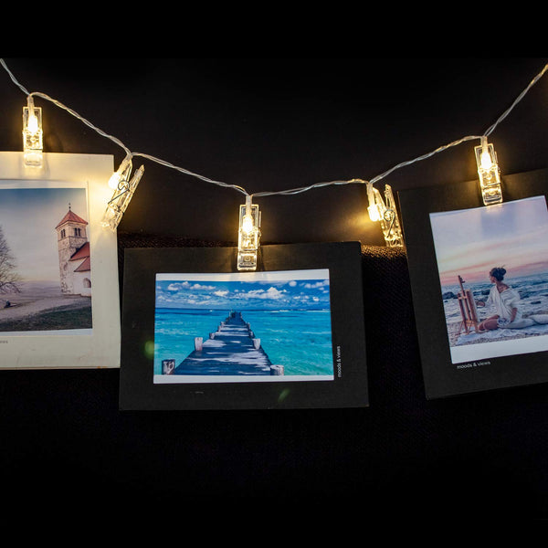 Hengda LED Fotoclips Lichterkette, Warmweiß, 8 Modi 40 Foto-Clips, 4.2 Meter