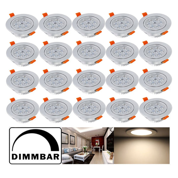 Hengda® 20 pcs 7W LED Einbauleuchte Dimmbar Warmweiß Einbauspot [Energieklasse A++]
